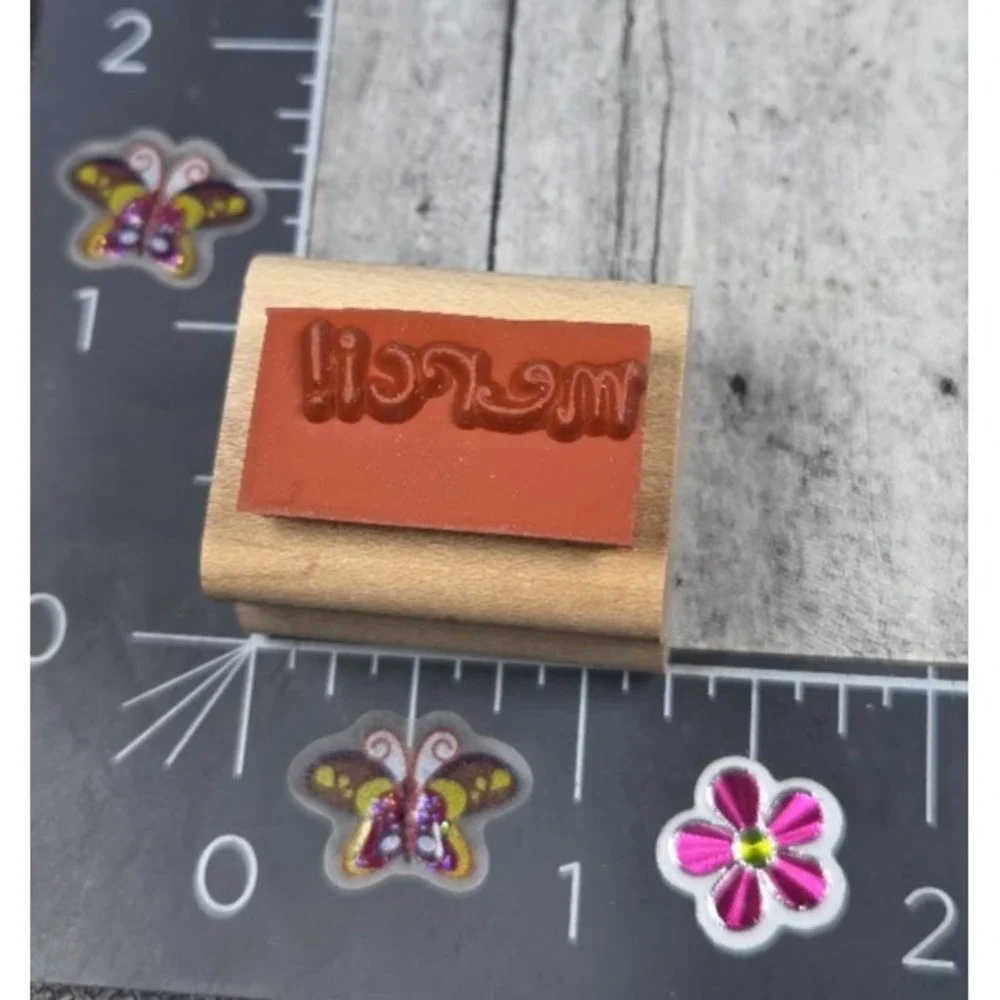 Stampin' Up! Merci Thank You 2004 Rubber Stamp Wood #L91